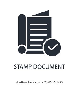 stamp document icon. vector.Editable stroke.linear style sign for use web design,logo.Symbol illustration.
