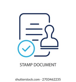 Stamp document thin line icons. Original vector illustration.