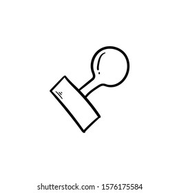 stamp doodle icon vector hand drawing 