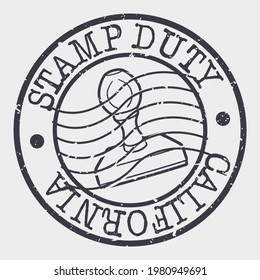 Stamp Duty Rubber. Round Vector Postmark Retro Style Design Icon. Vintage Style Old grunge Badge.