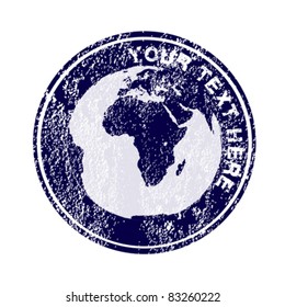 Stamp with Earth globe