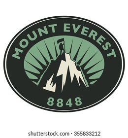 Stamp Or Emblem With Text Mount Everest, Vector Illustration