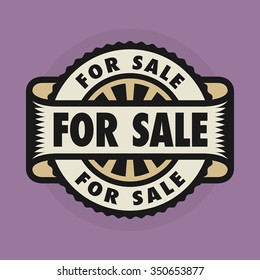 Stamp or emblem with text For Sale, vector illustration