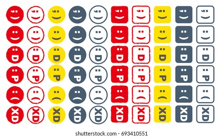 stamp - emoticon set / Vector material for web
