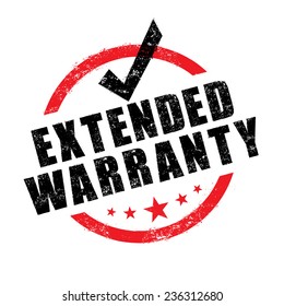 Stamp Of Extended Warranty Sign Vector
