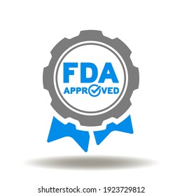 Stamp FDA Approved Vector Icon. Food And Drugs Administration Approve Seal Sign.