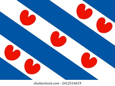 stamp flag of friesland vector - editable flags and maps