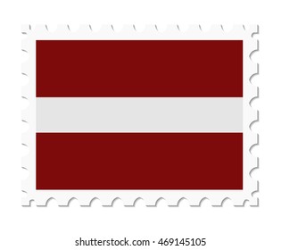 stamp flag latvia