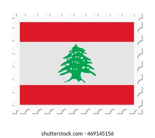 stamp flag lebanon