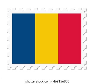 stamp flag romania