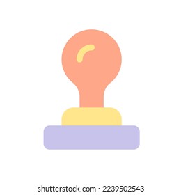 Icono de marca de color plano ui. Verificación del documento. Control de calidad. Aprobación y aceptación. Elemento simple relleno para la aplicación móvil. Pictograma sólido colorido. Ilustración RGB aislada por vectores