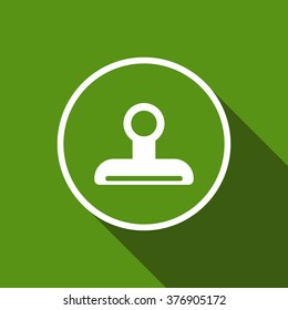 stamp flat icon with long shadow. vector illustration