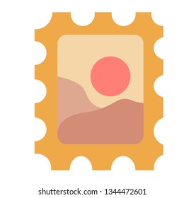 Stamp flat illustration on white