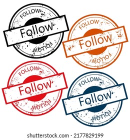 stamp follow icon label. Vector illustration EPS