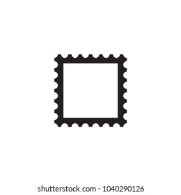 Stamp Frame, flat black color, vector, illustration. Isolate on white background.