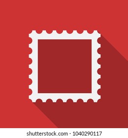 Stamp Frame, flat icon, vector, illustration. Isolate on red background.
