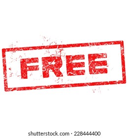 stamp free with red text over white background.