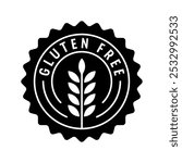 stamp gluten free concept. sticker gluten free logo. Gluten free concept for the world of food, health, nutrition. virgo symbol and gluten free concept