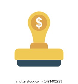 stamp glyph flat vector icon