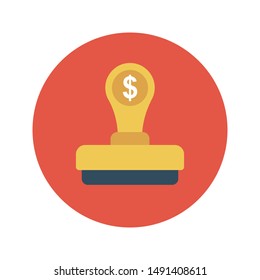 stamp glyph flat vector icon