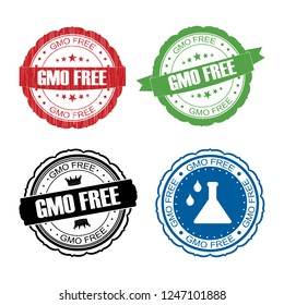 Stamp GMO free set .vector illustration