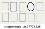 Stamp hand draw line ar frames for greeting card or wedding ivitation.