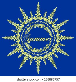 stamp happy summer. yellow and blue. Vector Version. 