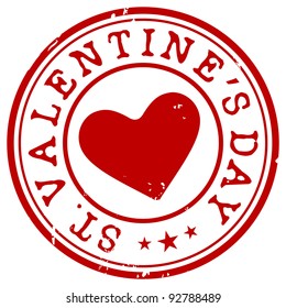 Stamp With Heart And The Text St. Valentine's Day