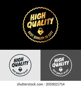 marca "Alta calidad" con 3 colores con vector modificable
