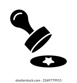 Stamp icon. Approved. Vector icon isolated on white background.