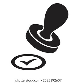Stamp icon. Approved. Vector icon isolated on white background