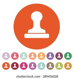 The stamp icon. Cliche symbol. Flat Vector illustration. Button Set