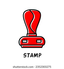 Stamp icon design for business. Stock vector icon.