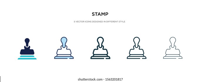stamp icon in different style vector illustration. two colored and black stamp vector icons designed in filled, outline, line and stroke style can be used for web, mobile, ui