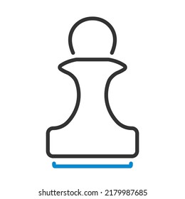 Stamp Icon. Editable Bold Outline With Color Fill Design. Vector Illustration.