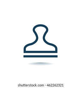 Stamp Icon Flat. 