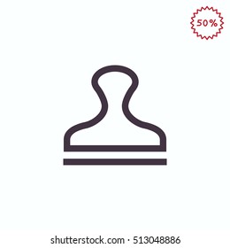  Stamp Icon Flat. 