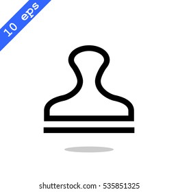  Stamp Icon Flat. 