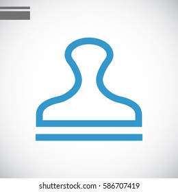  Stamp Icon Flat. 