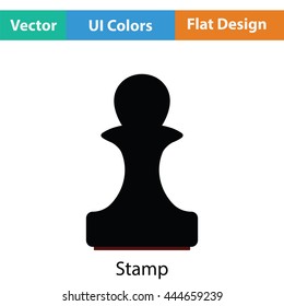 Stamp icon. Flat color design. Vector illustration.