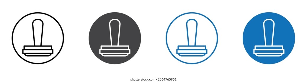 Stamp icon flat editable icon mark set.