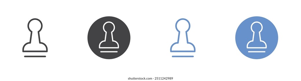 Stamp icon Flat set in black and white color