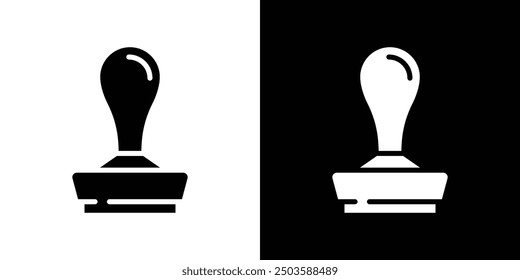 Stamp icon Flat vector set outline