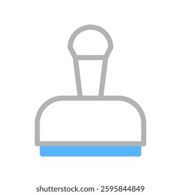 Stamp Icon Graphic, Blue and Gray, Vector Image