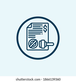 Briefmarkensymbol einzeln auf weißem Hintergrund aus der Bürosammlung. Stempelsymbol, trendig und modern geprägtes Stempelsymbol für Logo, Web, App