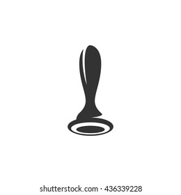 Stamp icon isolated on a white background. Logo silhouette design template. Simple symbol concept in flat style. Abstract sign, pictogram for web, mobile and infographics - stock vector