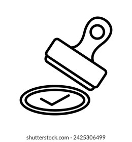 stamp icon isolated sign symbol and flat style for app, web and digital design color editable