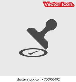 stamp icon isolated sign symbol and flat style for app, web and digital design. Vector illustration.
