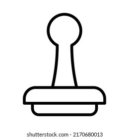 Stamp Icon. Line Art Style Design Isolated On White Background