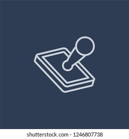 Stamp icon. Stamp linear design concept from Delivery and logistic collection. Simple element vector illustration on dark blue background.
